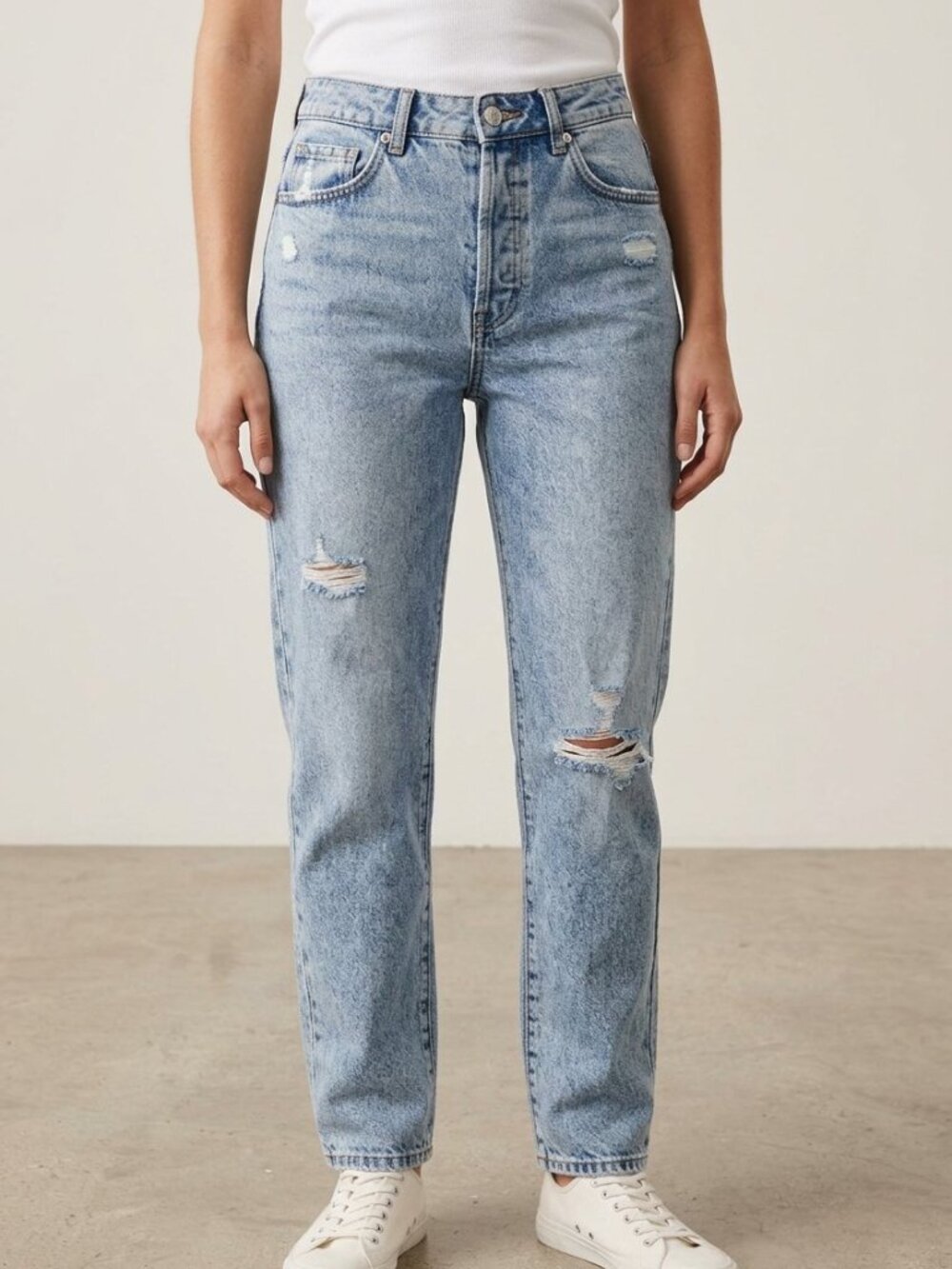 Seed Heritage Distressed High-Rise Straight Leg Jeans | Size 6 (Fits US 6 / W28)
